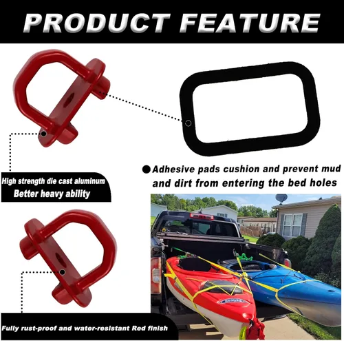 Miniatura 6 de 6 PCS Anclajes de Amarre para Pared Lateral de Caja de Camioneta Compatibles con Chevy Silverado/GMC Sierra Pickup 2007-2022 y Chevy Colorado/GMC