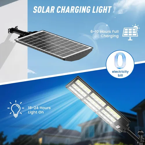 Miniatura 4 de Luces Solares de Calle Grandes de 15000W para Exteriores Impermeables, Luces Solares para Estacionamiento de Servicio Pesado con Control Remoto