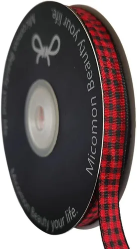 Miniatura 50 de Cinta de cuadros a cuadros vichy marrón 25 yardas cada rollo 100% poliéster (1 pulgada, marrón)