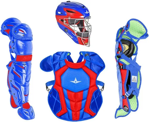 Miniatura 21 de All-Star Eje S7 de 9 a 16 años – Kit de equipo de captura de béisbol (incluye casco, protector de pecho, protectores de piernas), cumple con NOCSAE