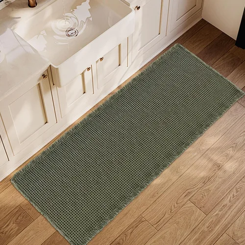Miniatura 28 de ZALL - Tapete de baño de punto gofre beige, súper absorbente, antideslizante, color crema, 18 x 30 pulgadas, lavable a máquina, ultra suave