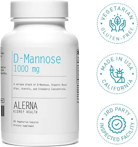 Miniatura 7 de D-Manosa (1000mg), con concentrado de arándano y escaramujo orgánico, apoya la función normal del tracto urinario, 60