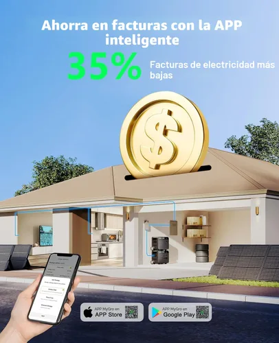 Miniatura 6 de GROWATT HELIOS 3600 Estación de energía portátil, batería LFP de 3600 Wh, expandible a salida de CA de 240 V/7200 W, hasta 36 kWh, generador