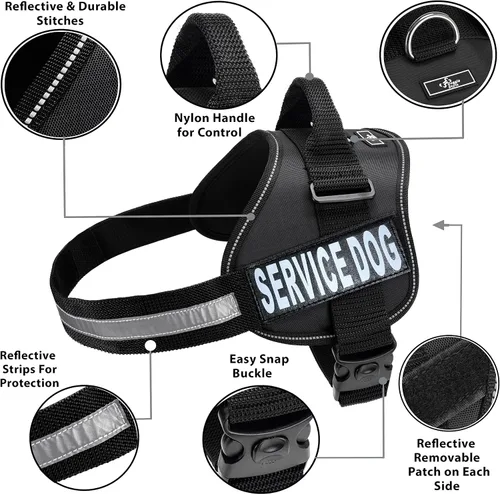 Miniatura 2 de Arnés para perro Service Dog con bolsa extraíble para silla de montar, bolsa de transporte de perros, arnés de mochila, paquete portador de viaje