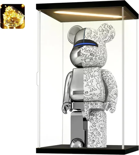 Miniatura 16 de Vitrina de acrílico para coleccionables, cajas de acrílico transparente para exhibir minifiguras, trofeos, casco de construcción iluminado