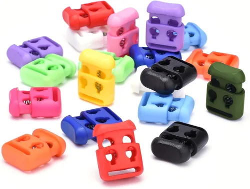 CooBigo Plastic Cord Locks for Paracord Drawstring Clip, Spring Toggle Cord Stopper Sweatpant Hat Gloves Hoodie String Lock