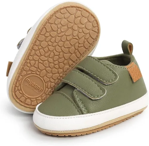 SOFMUO Zapatos deportivos de piel sintética para bebés, niños y niñas, con suela de goma suave, mocasines Oxford para recién nacidos,