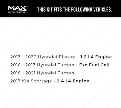 Miniatura 2 de Max Advanced Brakes - Kit de freno delantero, repuesto OE, rotores de freno de disco y pastillas de freno de cerámica