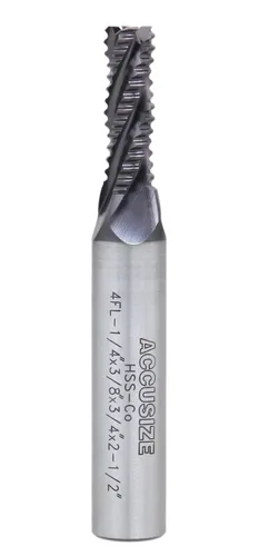 Miniatura 14 de Accusize Industrial Tools Fresa de Extremo de Desbaste M42 8% Cobalto TiAlN Diente Estándar, 3/4'' por 3/4'' por 1-5/8'' Longitud Flt, 1102-0034