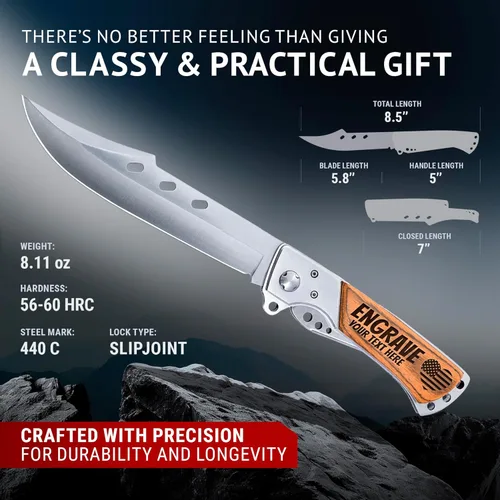 Miniatura 4 de Cuchillo personalizado Grand Way para hombres y mujeres - Ideas de regalos personalizados - Regalos grabados para papá, marido, novio, esposa, novia
