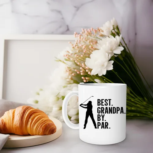 Miniatura 3 de Taza de café Best Grandpa By Par, Día del Padre, Navidad, cumpleaños, regalos para abuelo, golfista taza de café de 11 onzas