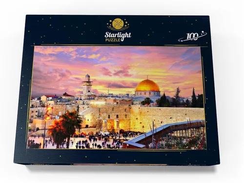 Miniatura 4 de MyPuzzle Skyline of the Old City At The Western Wall y el Temple Mount in Jerusalem Israel - Rompecabezas prémium de 100 piezas para adultos