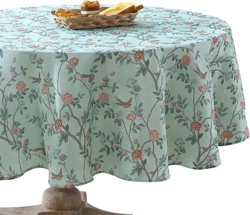 Miniatura 20 de Laura Ashley Mantel decorativo, resistente a las arrugas y a las manchas, repelente al agua a prueba de derrames, tela de poliéster lavable de fácil