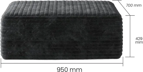 Miniatura 2 de Otomana de pana de felpa de 37.4 pulgadas, otomana tapizada de nube para sofá deshuesado en una caja, sofás modulares seccionales para sala de Negro