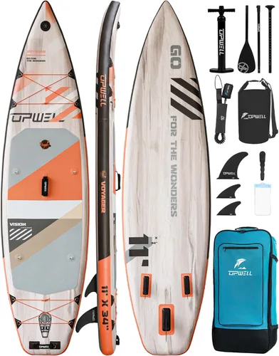 Miniatura 10 de UPWELL 11’6”/11'2”/11'/10'8”/10'6”/10'2” Inflatable Stand Up Paddle Board with sup Accessories Including Backpack, Repairing Kits, Non-Slip Deck