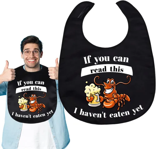 Miniatura 8 de Divertidos baberos para adultos para comer hombres, mujeres, ancianos, protectores de ropa, lavables, babero para adultos mayores