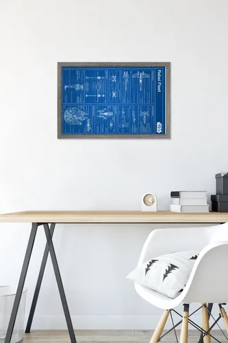 Miniatura 6 de Trends International Star Wars: Saga - Póster de pared con diseño rebelde, 14.725 x 22.375 pulgadas, versión enmarcada de madera de granero