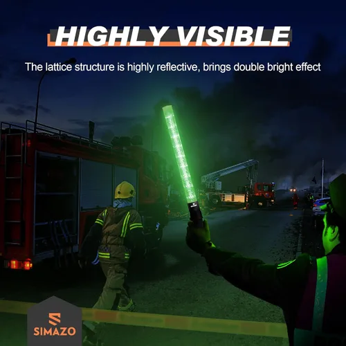 Miniatura 2 de 4 Piezas Varita de Tráfico de Señal de 21 Pulgadas con 3 Modos Intermitentes y 6 Luces LED, Bastón de Seguridad de Tráfico con Clip Lateral