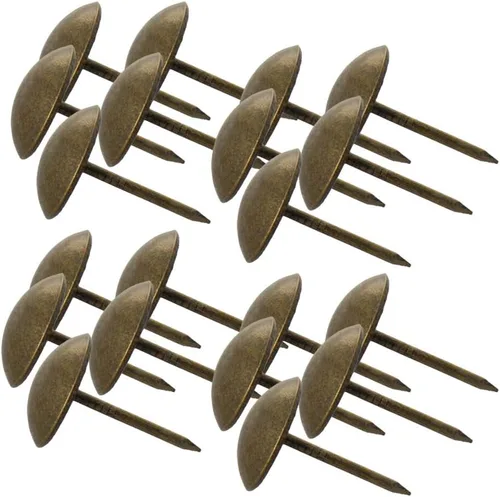Miniatura 11 de MroMax 120 tachuelas de clavos para tapicería de 0.47 pulgadas de diámetro, hierro de estilo vintage, de metal, redondos, de 0.67 pulgadas de altura