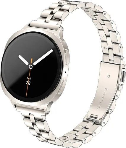 Miniatura 12 de Melyis Correa delgada de metal para Samsung Galaxy Watch 8 7 6 5 4 FE 1.575 in 1.732 in/Galaxy Watch 8 6 4 Classic, 0.787 pulgadas de acero