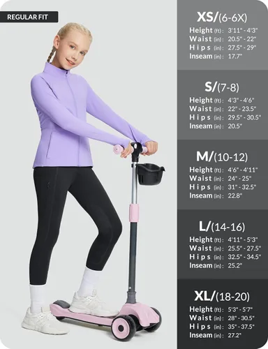 Miniatura 74 de baleaf Pantalones de equitación para niñas, pantalones ecuestres para niños, con parche en la rodilla, bolsillo con cremallera