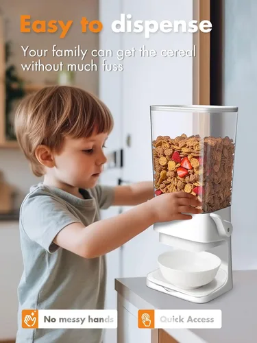Miniatura 3 de Conworld Dispensador de cereales, almacenamiento de contenedores de cereales, dispensador grande de cereales para encimera, no es fácil de triturar