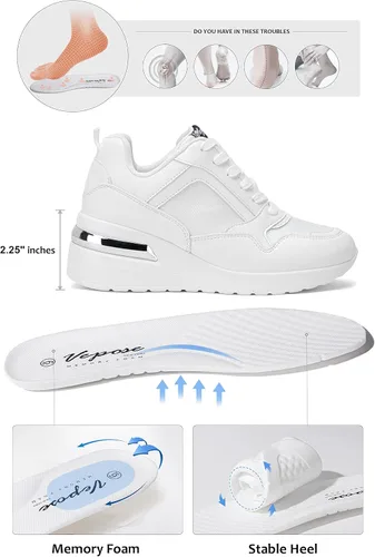 Miniatura 2 de Vepose Tenis de cuña con soporte de arco para mujer, cómodos zapatos para caminar