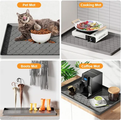 Miniatura 6 de Winisok Alfombrilla de silicona para debajo del fregadero de 19 x 19 pulgadas, artículos esenciales de cocina y artilugios, forro de estante