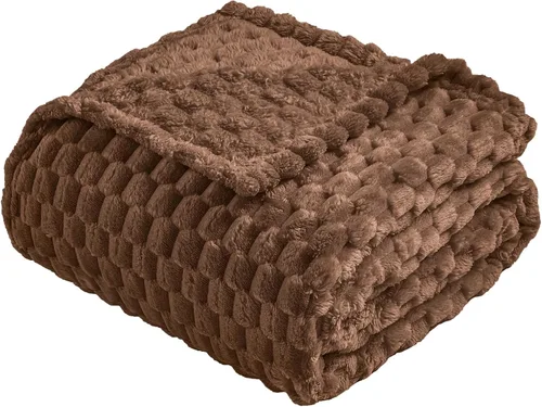 Miniatura 107 de Vessia - Manta de forro polar de franela (50x70 pulgadas), manta 3D de jacquard negra, esponjosa y cálida para sofá, sillón, cama, silla, 300GSM