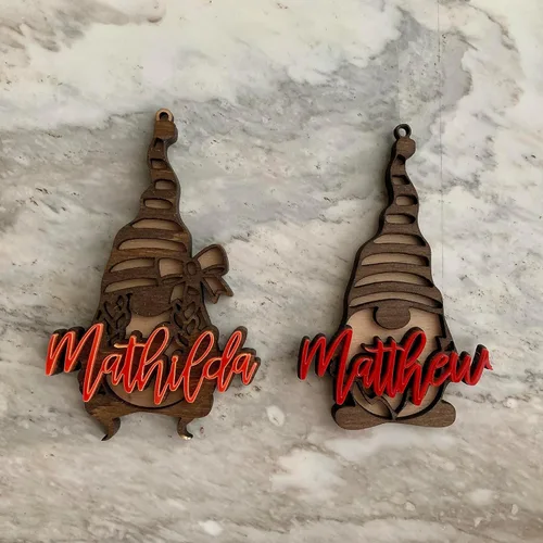 Miniatura 4 de Gnomos de Navidad personalizados, adorno de nombre personalizado, nombres cortados con láser, regalos para niños, Navidad 2025, decoraciones