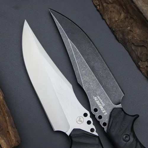 Miniatura 3 de Cuchillo afilado de hoja fija de 10.2 pulgadas, mango de acero G10, espiga completa, herramienta de caza, cuchillo de bushcraft al aire libre, Blanco