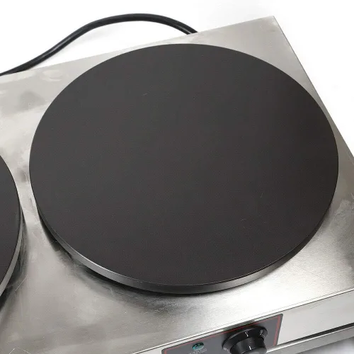 Miniatura 5 de Máquina de crepas eléctrica comercial de 16 pulgadas, sartén eléctrica antiadherente de 110 V 2.8 KW con esparcidor de madera (estilo 2)