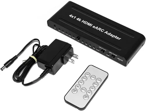 Miniatura 7 de 4x2 HDMI 2.0 eARC Audio Extractor & Switch, 4k HDMI eARC adaptador compatible con control remoto IR, interruptor eARC/ARC, barra de sonido, HDCP