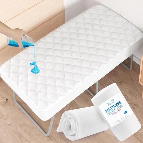 Miniatura 8 de Protector de colchón impermeable tamaño individual, funda de colchón acolchada de tamaño individual para niños, protector de colchón de bolsillo