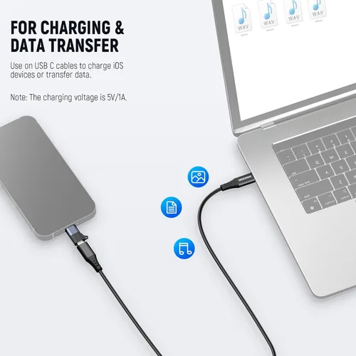 Miniatura 6 de NEEWER Juego de 2 adaptadores USB C a iOS OTG, USB tipo C (hembra) a iOS (macho) compatible con iPhone 14, 13, 12, 11 X, iPad tipo C, micrófono