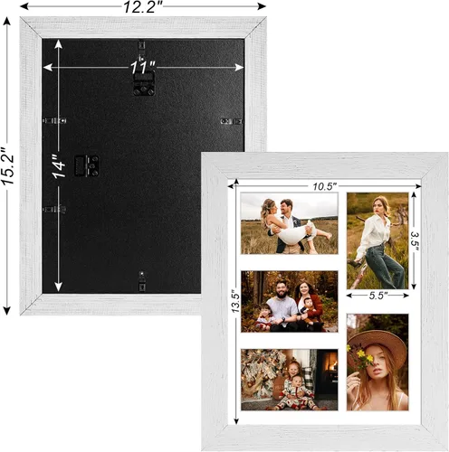 Miniatura 85 de Marcos de Fotos Collage de 13.5X15.5 con 7 Aberturas para Fotos de 4X6, Marco de Fotos Múltiples con Paspartú para Decoración de Pared, Grano