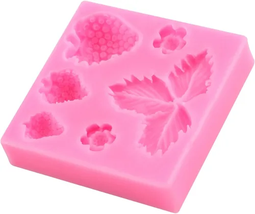 Miniatura 8 de ZiXiang Molde de silicona de fresa, hojas de fresa, moldes de fondant para decoración de pasteles de frutas, decoración de cupcakes, arcilla Estilo a