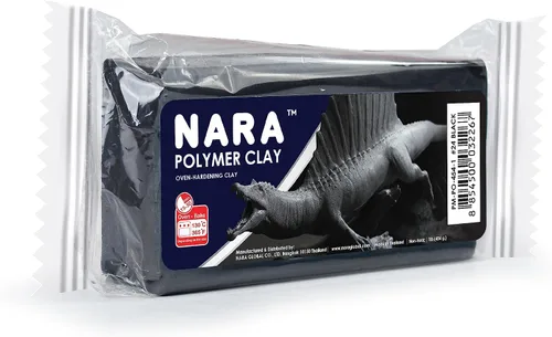 Miniatura 2 de NARA Arcilla de polímero para hornear, 1 color, 1 bloque, 16.01 oz (1 libra) (negro)