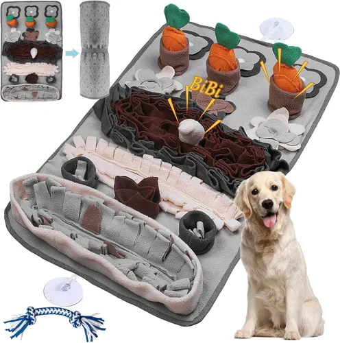 Miniatura 9 de Tapete de olfateo para perros de razas grandes, 32 x 20 pulgadas, lavable, duradera, para entrenamiento de alimentación lenta, juguete