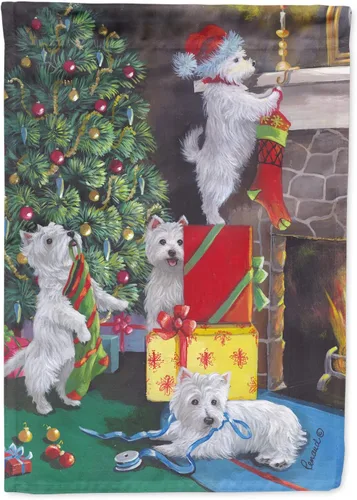 Miniatura 74 de Caroline's Treasures PPP3097CHF - Pijama de Navidad con diseño de bulldog francés para colgar en la pared, poliéster, tamaño de casa, multicolor