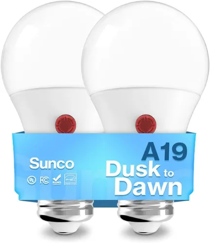 Miniatura 16 de Sunco Paquete de 6 Bombillas de Luz de Atardecer a Amanecer para Exteriores A19, Fotocélula Automática para Iluminación Exterior, 800 LM, 9W Blanco