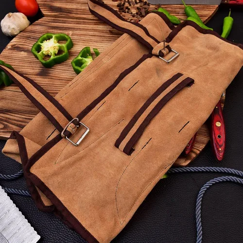 Miniatura 5 de Cuchilla de acero de damasco hecha a mano personalizada Cuchillos de cocina profesionales 8 PCS cuchillo de cocina de chef conjunto con bolsa
