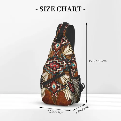 Miniatura 3 de ASYG Linda bolsa de hombro nativa americana cruzada en el pecho, mochila casual americana india para mujeres y hombres, Native American-a08