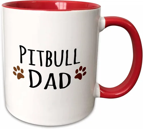 Miniatura 9 de 3dRose Pitbull Dog Dad - Taza de 11 onzas, color negro
