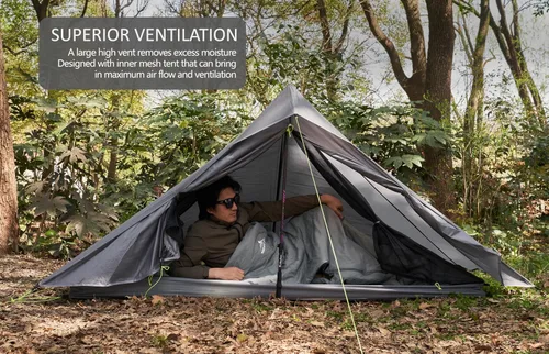 Miniatura 5 de Altair One - Tienda de campaña de senderismo ultraligera, nailon SIL impermeable, doble pared, 3 estaciones, refugio para 1 persona para mochileros