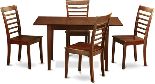 Miniatura 18 de East West Furniture NOML3-MAH-LC - Juego de mesa de comedor de 3 piezas contiene una mesa de comedor rectangular con hoja de mariposa y 2 sillas