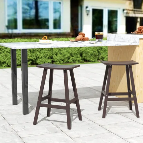Miniatura 5 de HDPE Laguna Contempo Taburete de bar de 29", marrón oscuro