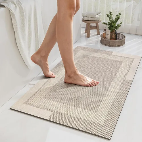 Miniatura 32 de YDKGL Alfombra de Baño Antideslizante, Respaldo de Goma Ultra Delgada Alfombras de Baño que Caben Debajo de la Puerta Secado Rápido Súper Absorbente