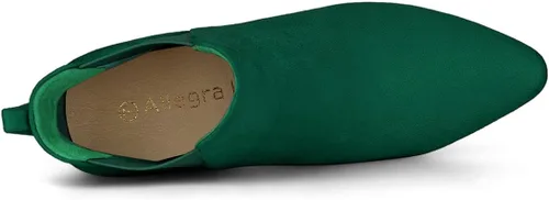 Miniatura 4 de Allegra K Botas Chelsea con tacón de bloque y punta puntiaguda para mujer