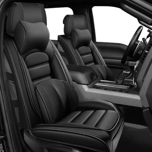 Miniatura 14 de Juego completo de fundas de asiento de automóvil para GMC Sierra 1500/2500/3500 Denali SLT AT4 AT4X Base Fundas de asientos 2008-2025, Protectores